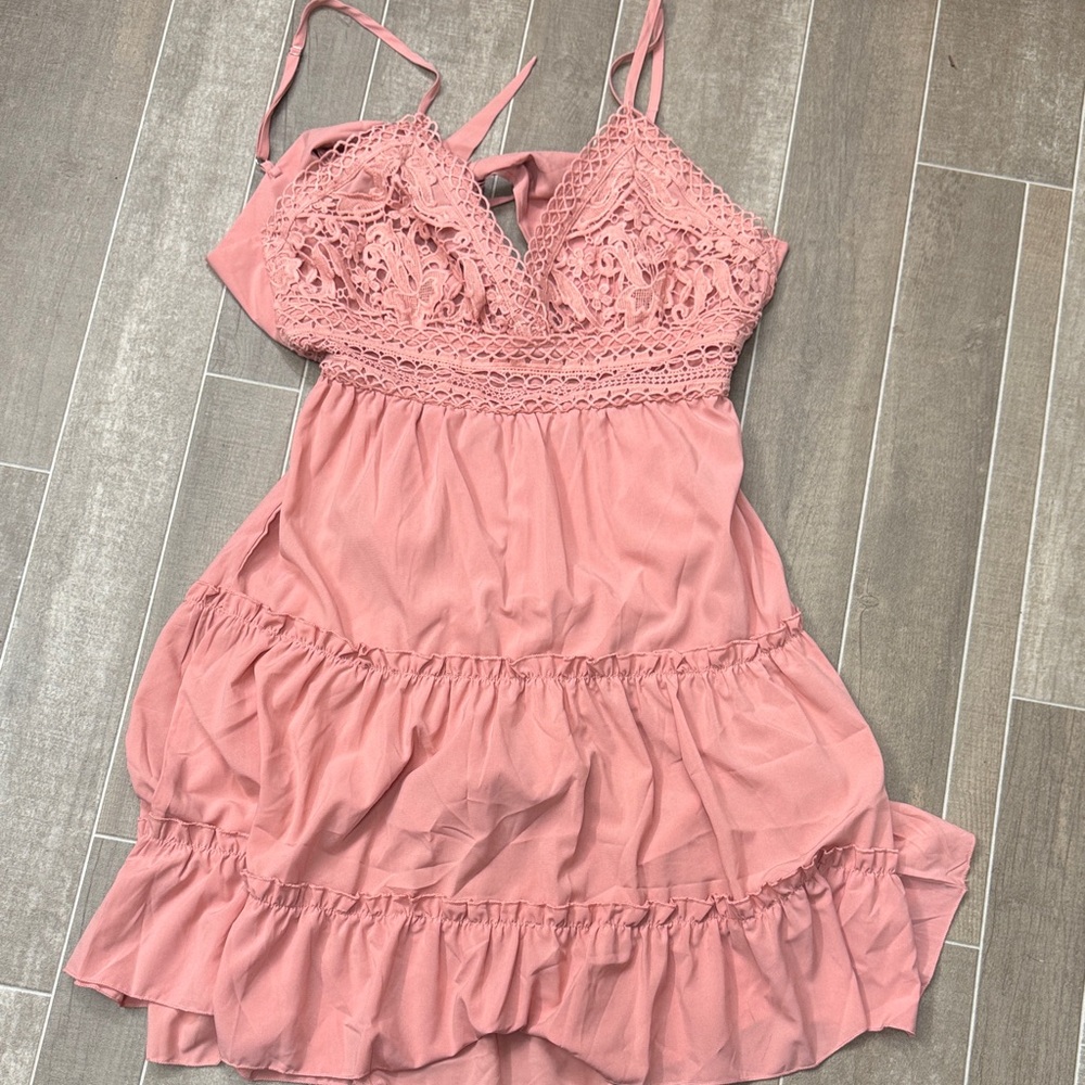Wish Blush Pink Ruffled Dress